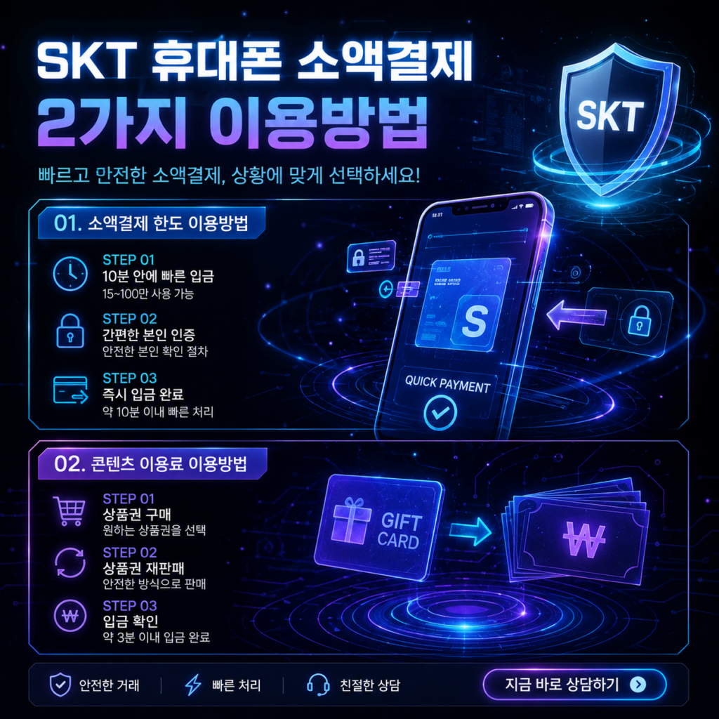 skt휴대폰소액결제현금화